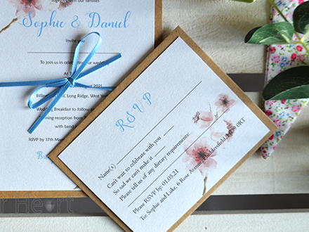 Eucalyptus RSVP card with Kraft envelope